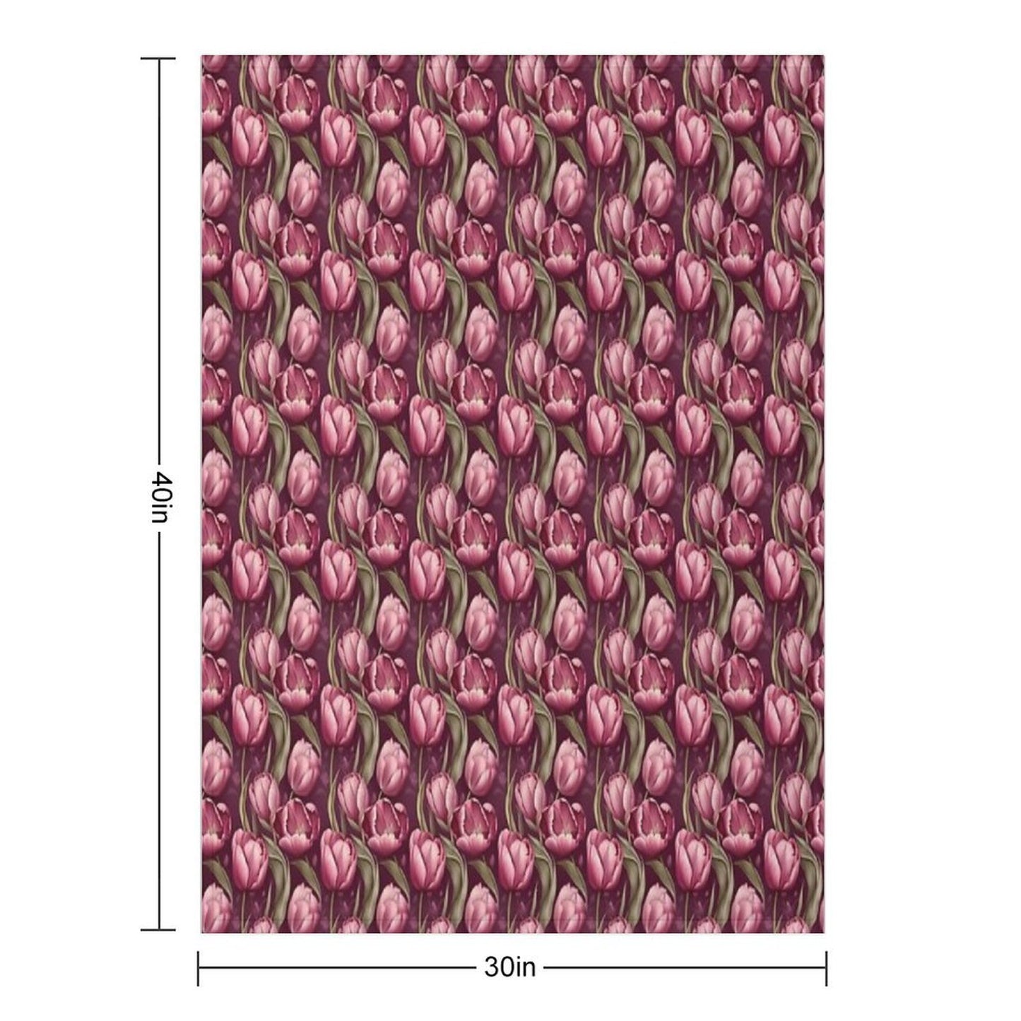 Pretty Pink Tulips Pattern Throw Blanket