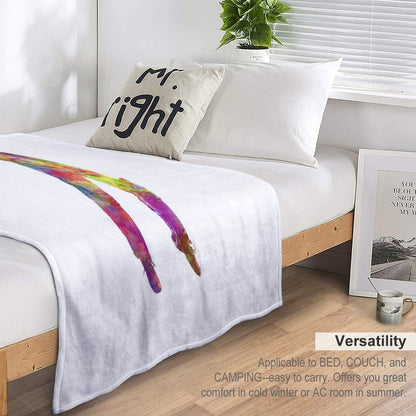 Cricket Player Batsman Silhouette 05 Throw Blanket