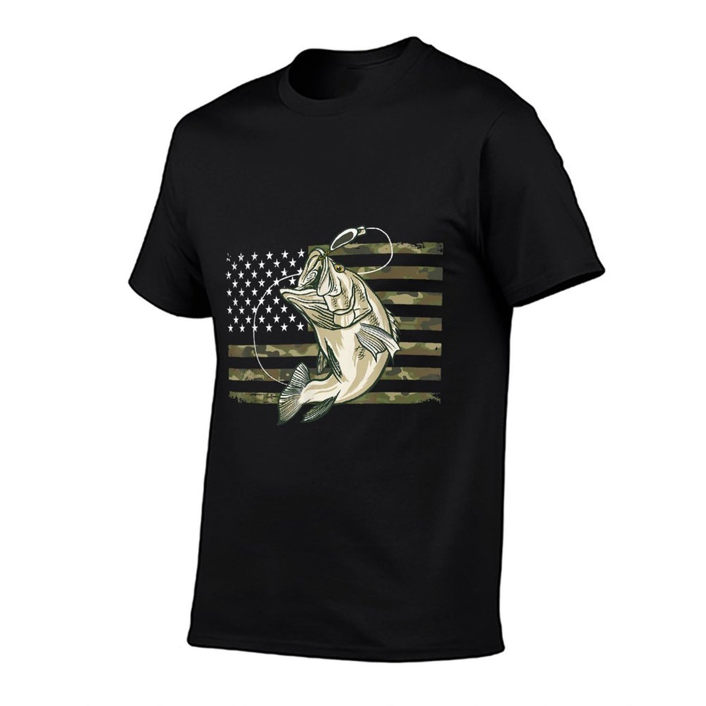 Fishing Camouflage US American Bass Fish Fisherman Camo  Affordable Price T-Shirt