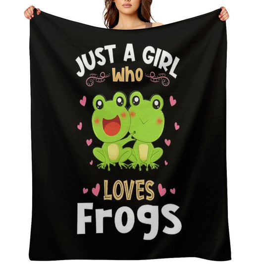 Just A Girl Who Loves Frogs Gift Throw Blanket