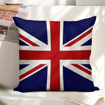 Union Jack Flag of The UK Linen Throw Pillow Cover