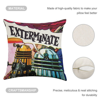 EXTERMINATE! Linen Throw Pillow Cover