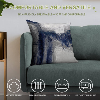 Blue Gray Abstract Soft Ultra-Soft Texture Throw Pillow