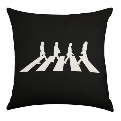 Minimalistic Abbey Road Linen Throw Pillow Cover