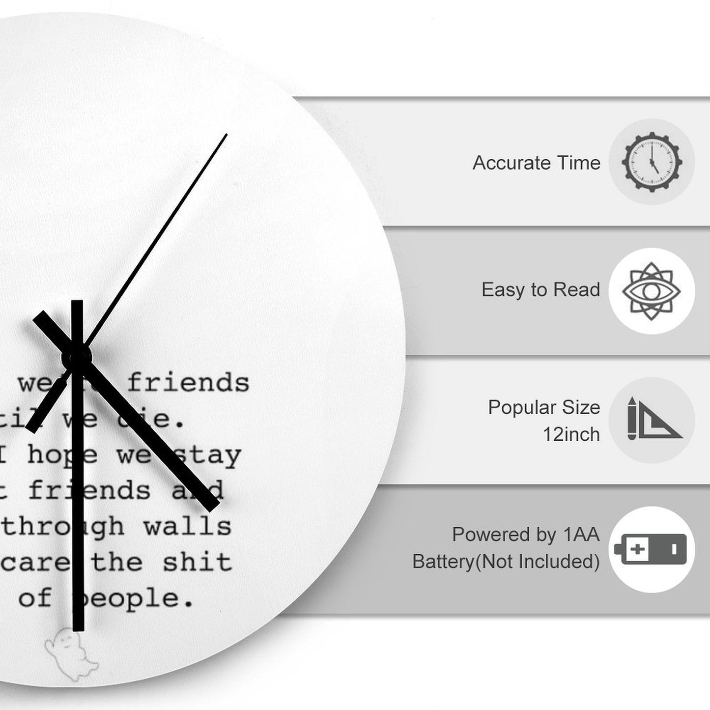 I Hope We're Friends Until We Die Wall Clock