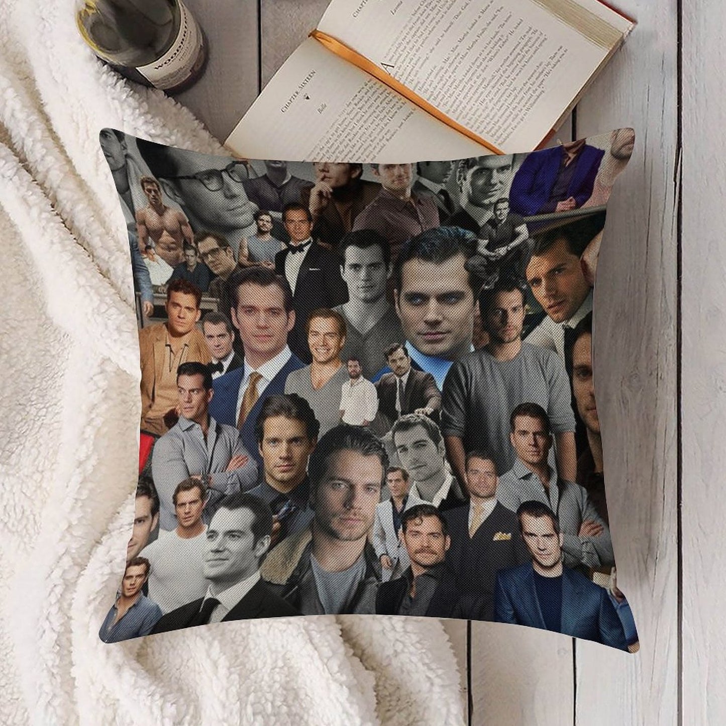 Henry Cavill Linen Throw Pillow Cover