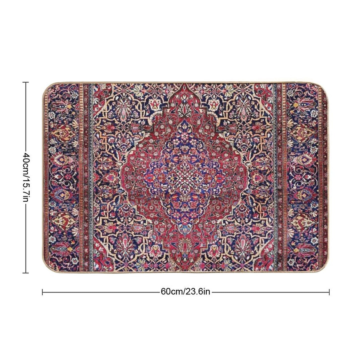 Kashan Central Persian Silk Rug Print Bath Mat