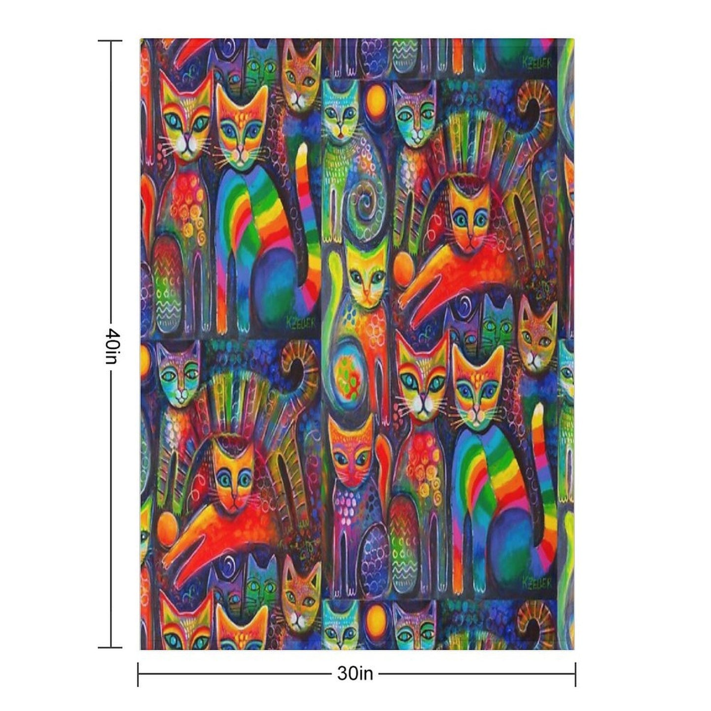 Rainbow Cats Acrylics Throw Blanket