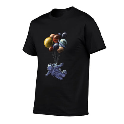 Space Travel  Ribbed Collar T-Shirt