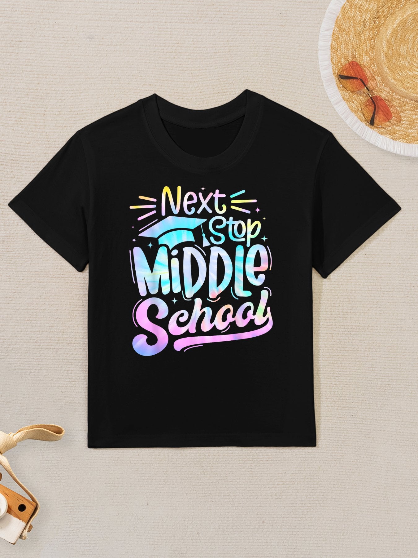 Next Stop Middle School Tie Dye Elementary School Graduation Kids T-Shirt