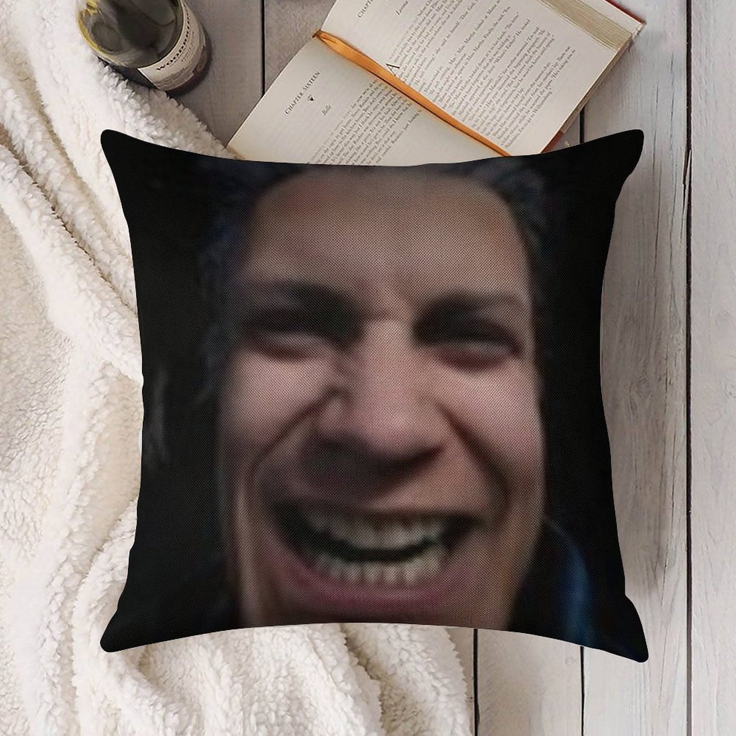 Cursed Vergil Linen Throw Pillow Cover