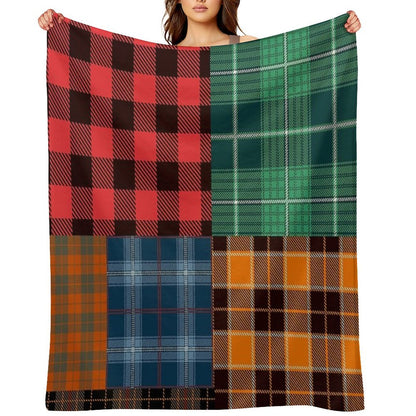 Patchwork Flannel Pattern Throw Blanket