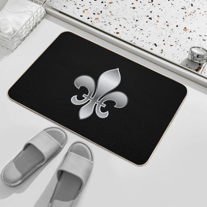 Fleur De Lys  Fleur De Lis Metallic Silver Look Bath Mat