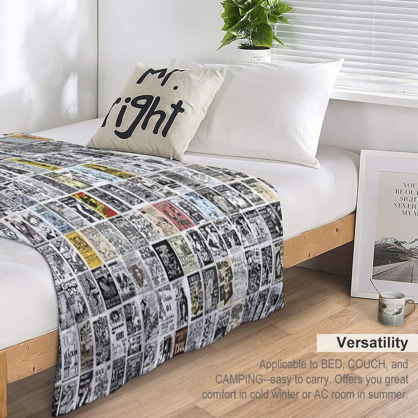 Vintage Punk Rock Flyers Throw Blanket