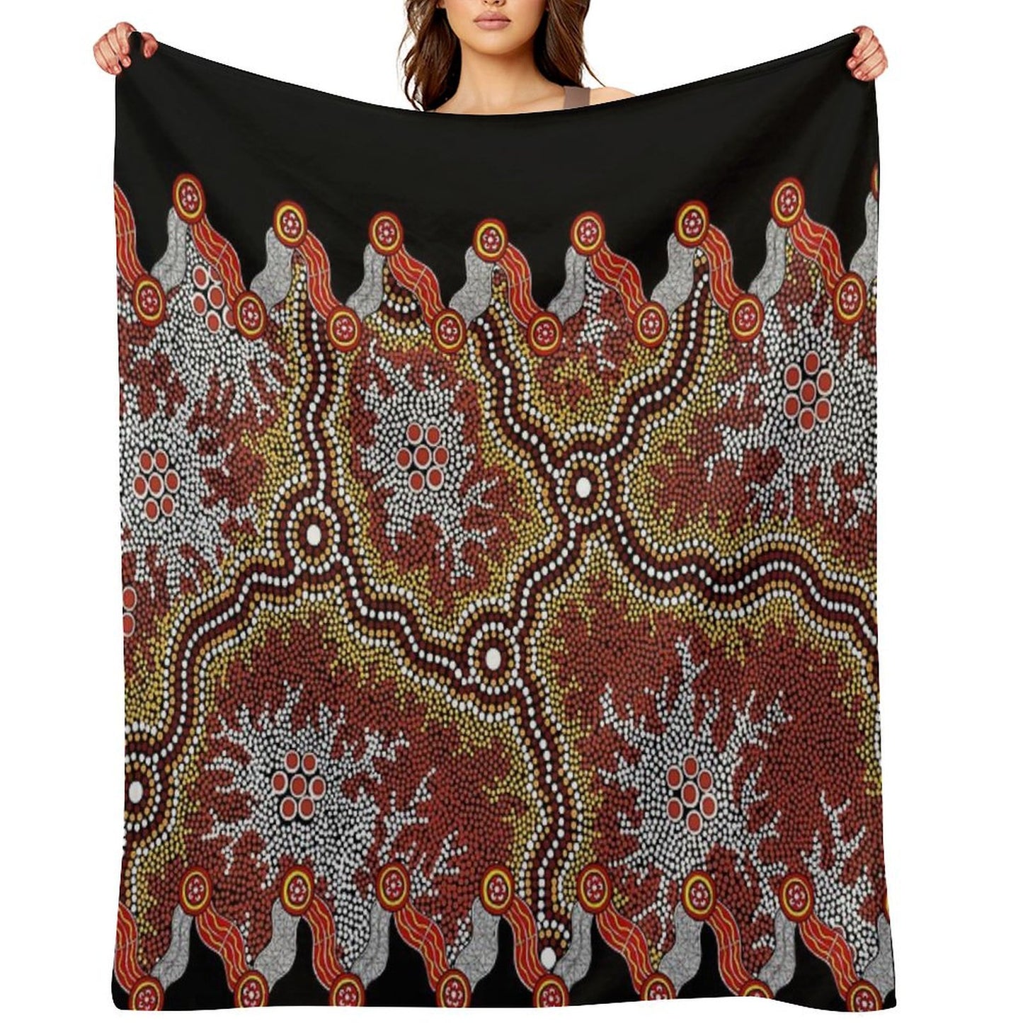 Aboriginal Art Authentic – Travels Throw Blanket
