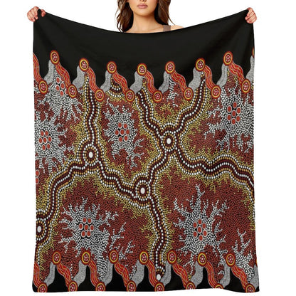 Aboriginal Art Authentic – Travels Throw Blanket