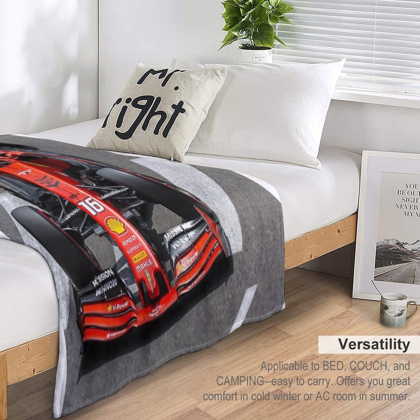 Sebastian Vettel Ferrari Formula 1 Throw Blanket