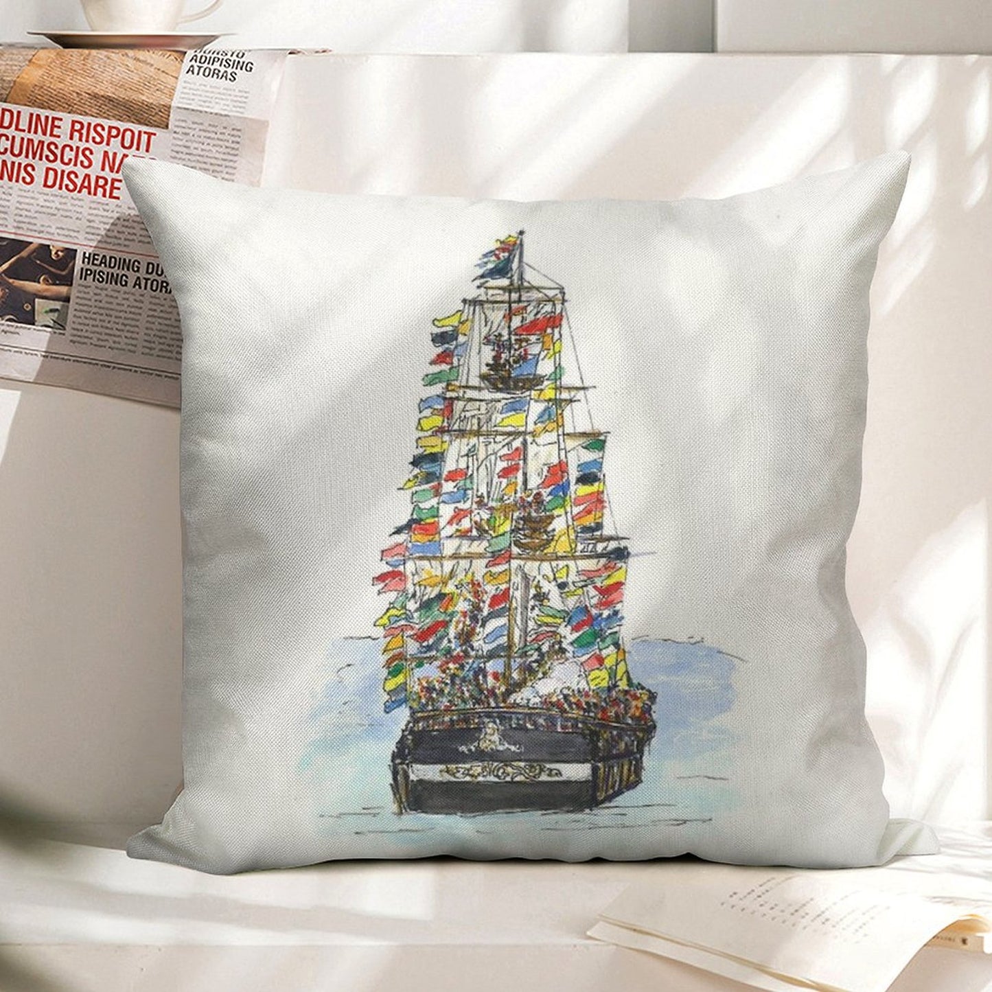 Gasparilla Pirate Festival, Tampa Linen Throw Pillow Cover