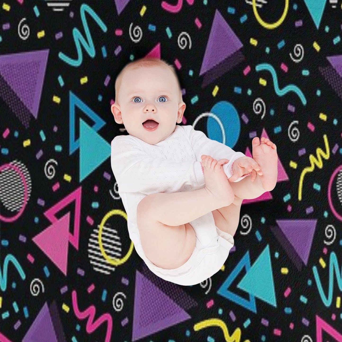 Neon Retro 90S Sprinkle Pattern Throw Blanket