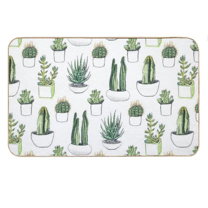 Watercolour Cacti & Succulents Bath Mat