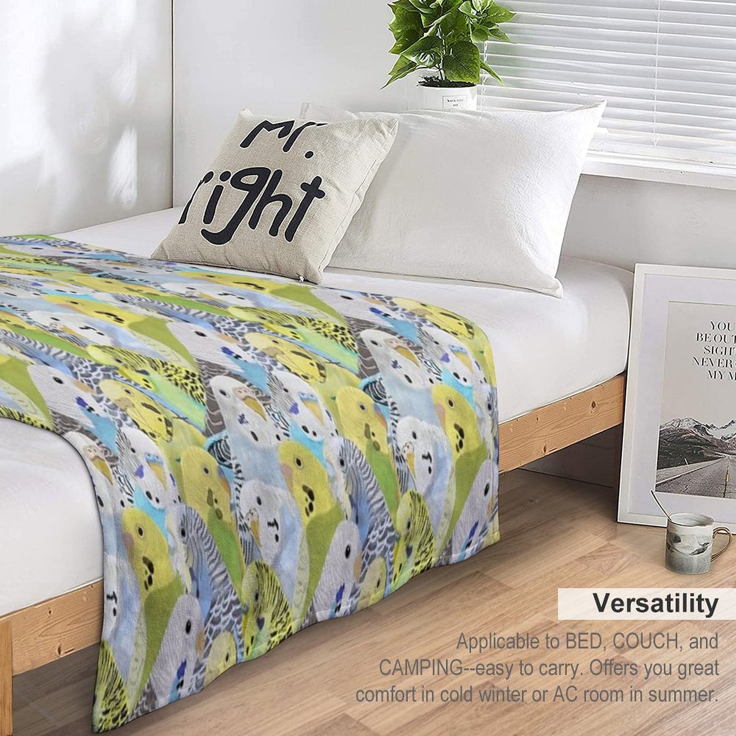 Budgie Parakeets Throw Blanket