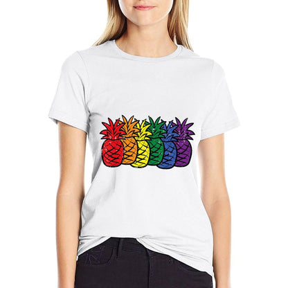 Gay Rainbow Pineapple LGBT Pride Month Subtle Men Women  Trendy Pattern T-Shirt