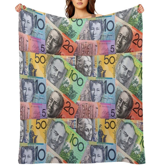 Australian Dollars Throw Blanket