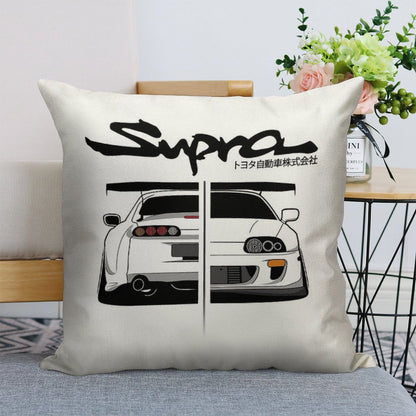 Toyota Supra MK IV - CarCorner Linen Throw Pillow Cover