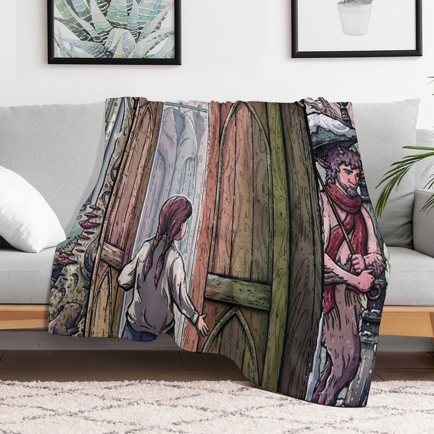 Lucy's Discovery, Narnia Fan Art Throw Blanket