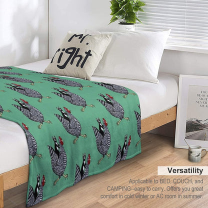 Cat Riding A Chicken Throw Blanket