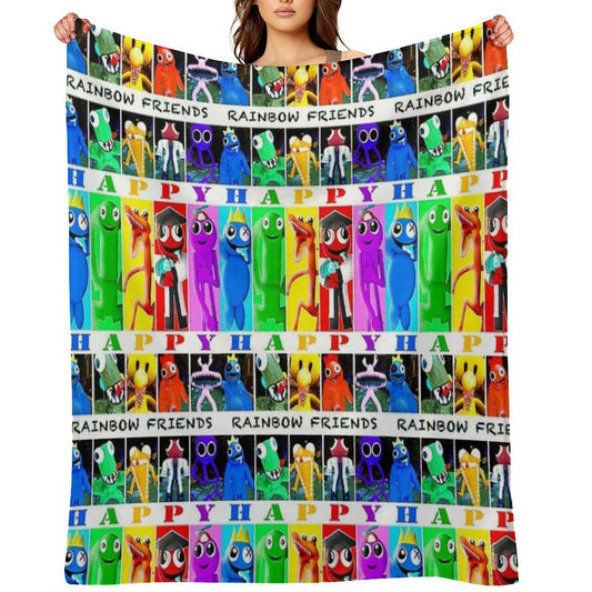 Rainbow Friends Happy Happy Throw Blanket