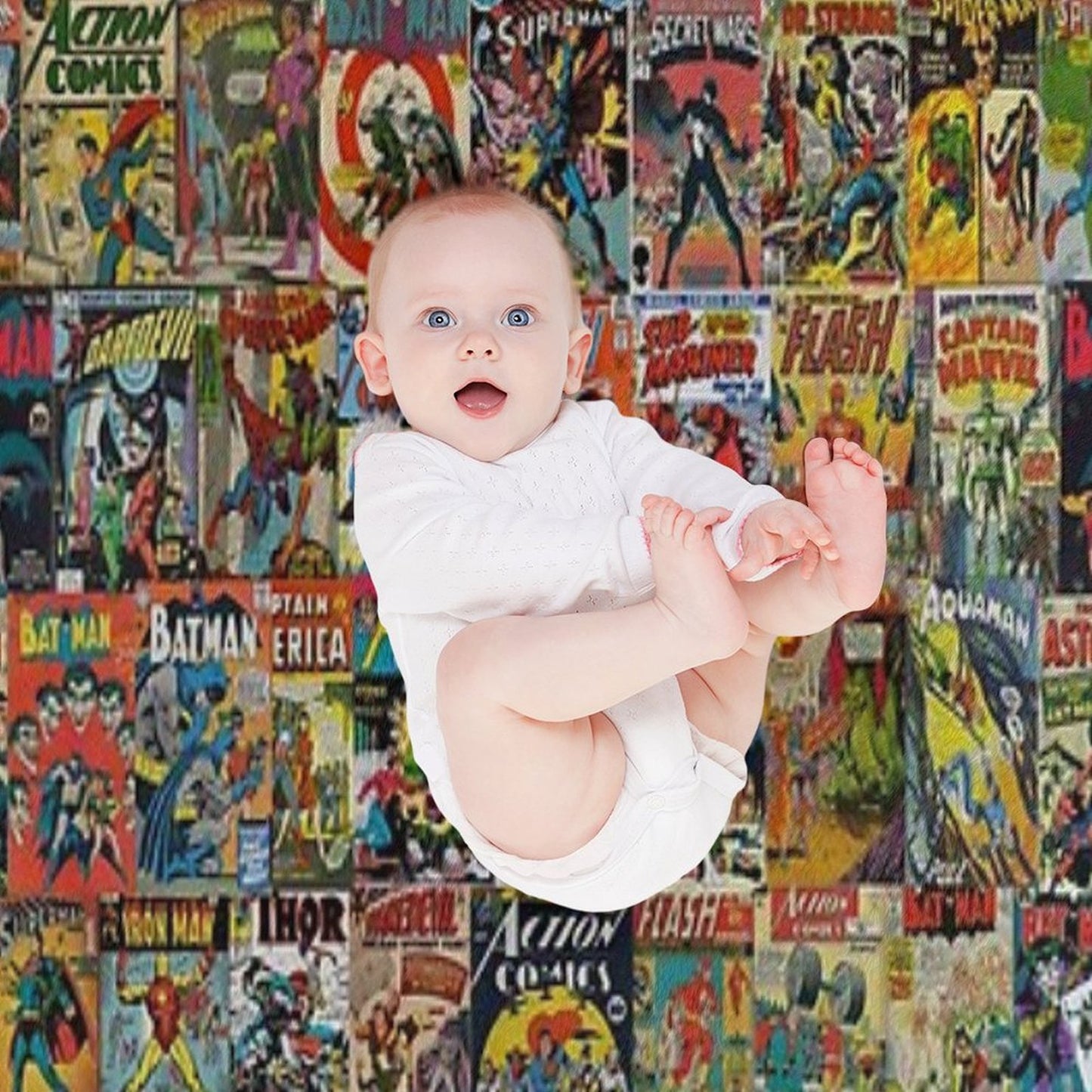 Vintage Comic Book Pattern Throw Blanket