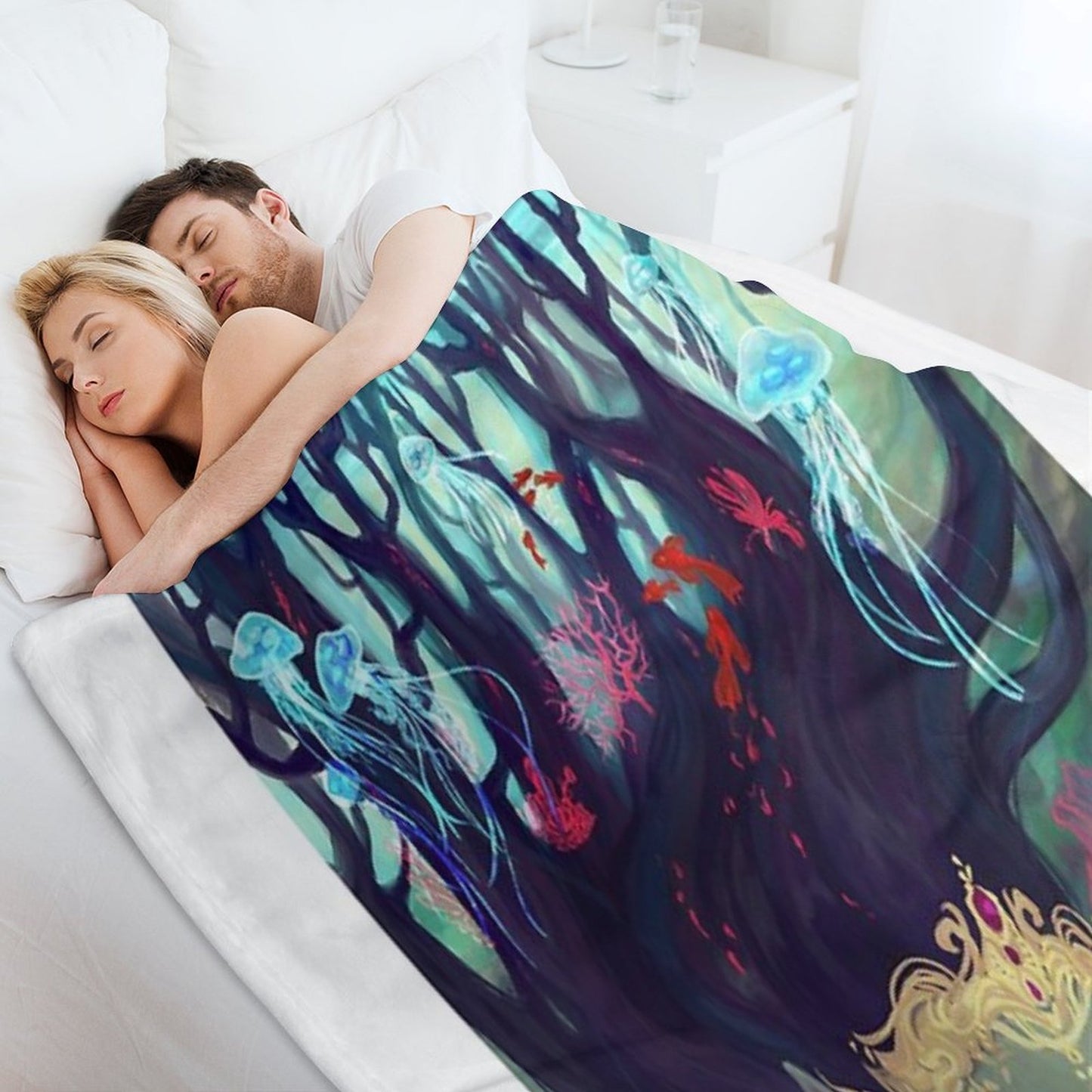 Abyss Mermaid Throw Blanket