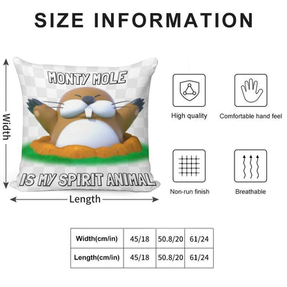 Monty Mole Is My Spirit Animal Soft Bedroom Essential Throw Pillow