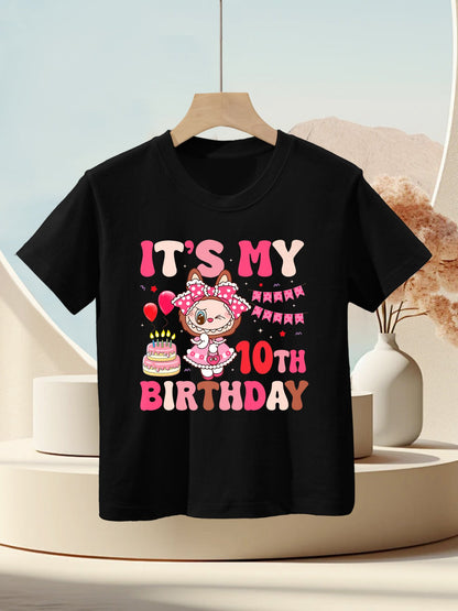 It's My 10th Birthday Girls Kidsns Labubu Bday Premium Kids T-Shirt