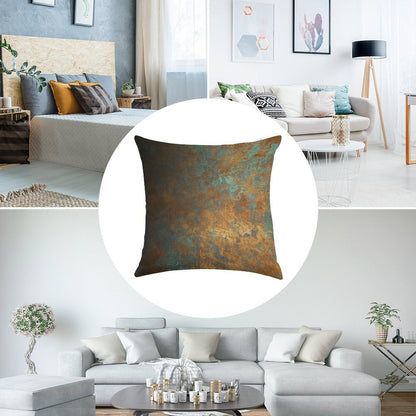Oxidized Copper Linen Throw Pillow Cover