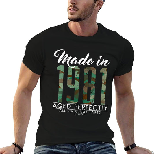 Womens 40th Birthday Camou Made in 1981 40 Years Old Soldier  Durable T-Shirt
