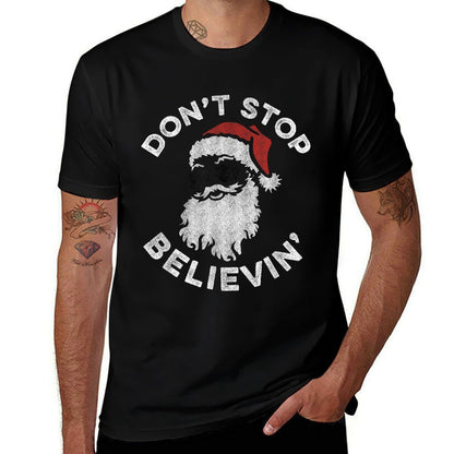 Dont Stop Believin Cool Shades Santa  Eco-friendly Material T-Shirt