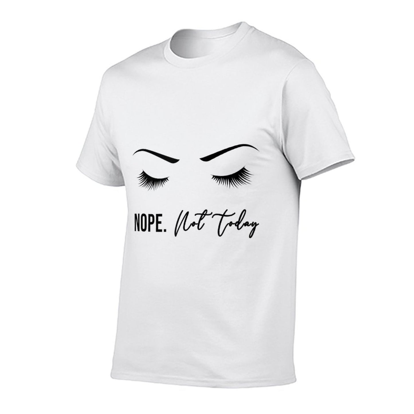 Nope Not Today for Women  Cute Woman Girl Funny  Rolled Sleeves T-Shirt