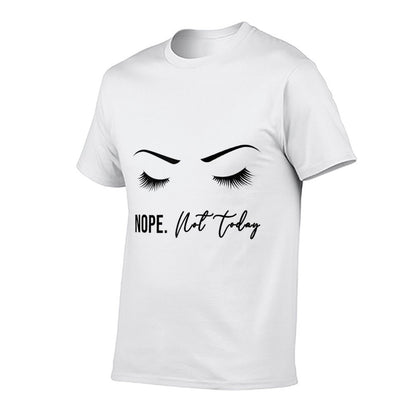 Nope Not Today for Women  Cute Woman Girl Funny  Rolled Sleeves T-Shirt
