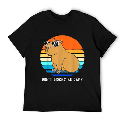 Retro Rodent Funny Capybara Dont Be Worry Be Capy  Tagless Design T-Shirt