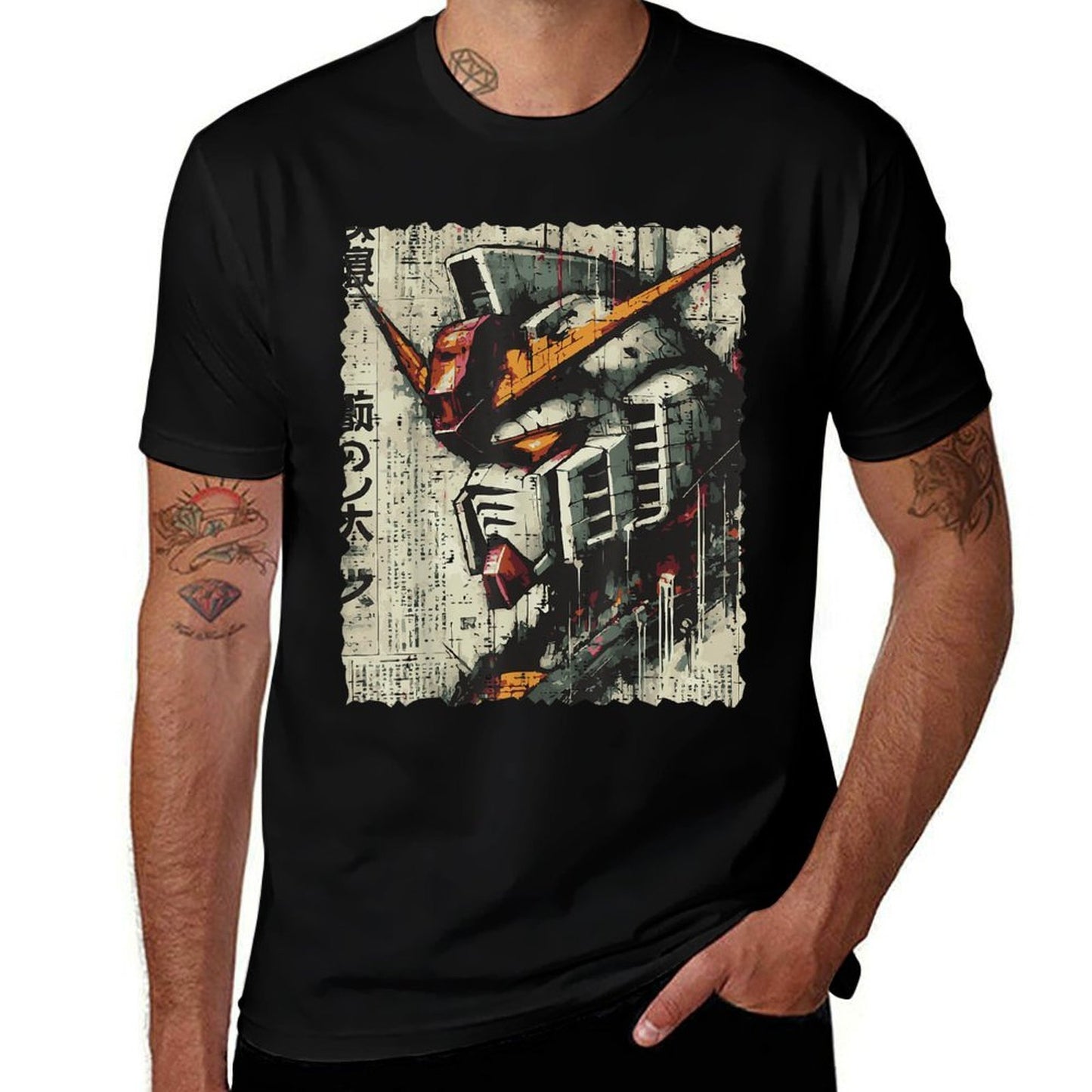 Japanese Mecha Robot Head Vintage Anime Art Men Boys Kids  Moisture-wicking T-Shirt