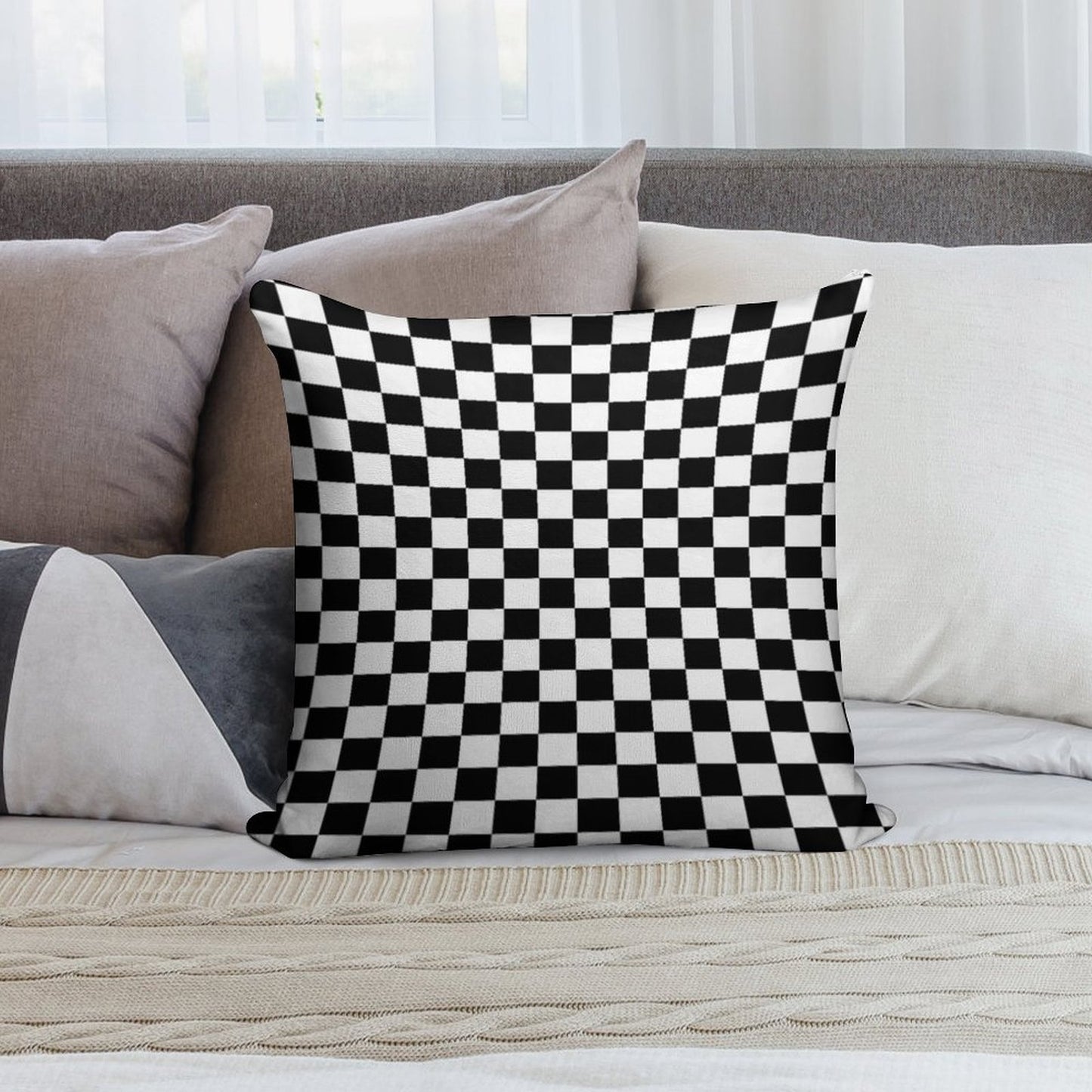 Chequered Flag Checkered Racing Car Winner Bedspread Duvet Phone Case Soft Fade-Resistant Throw Pillow