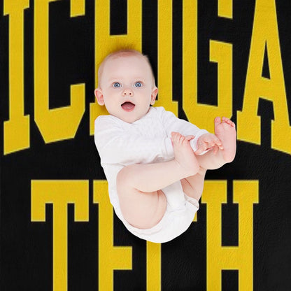 Michigan Tech - College Font Curved Throw Blanket