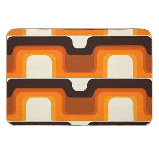 Mid-Century Modern Meets 1970s Orange Bath Mat