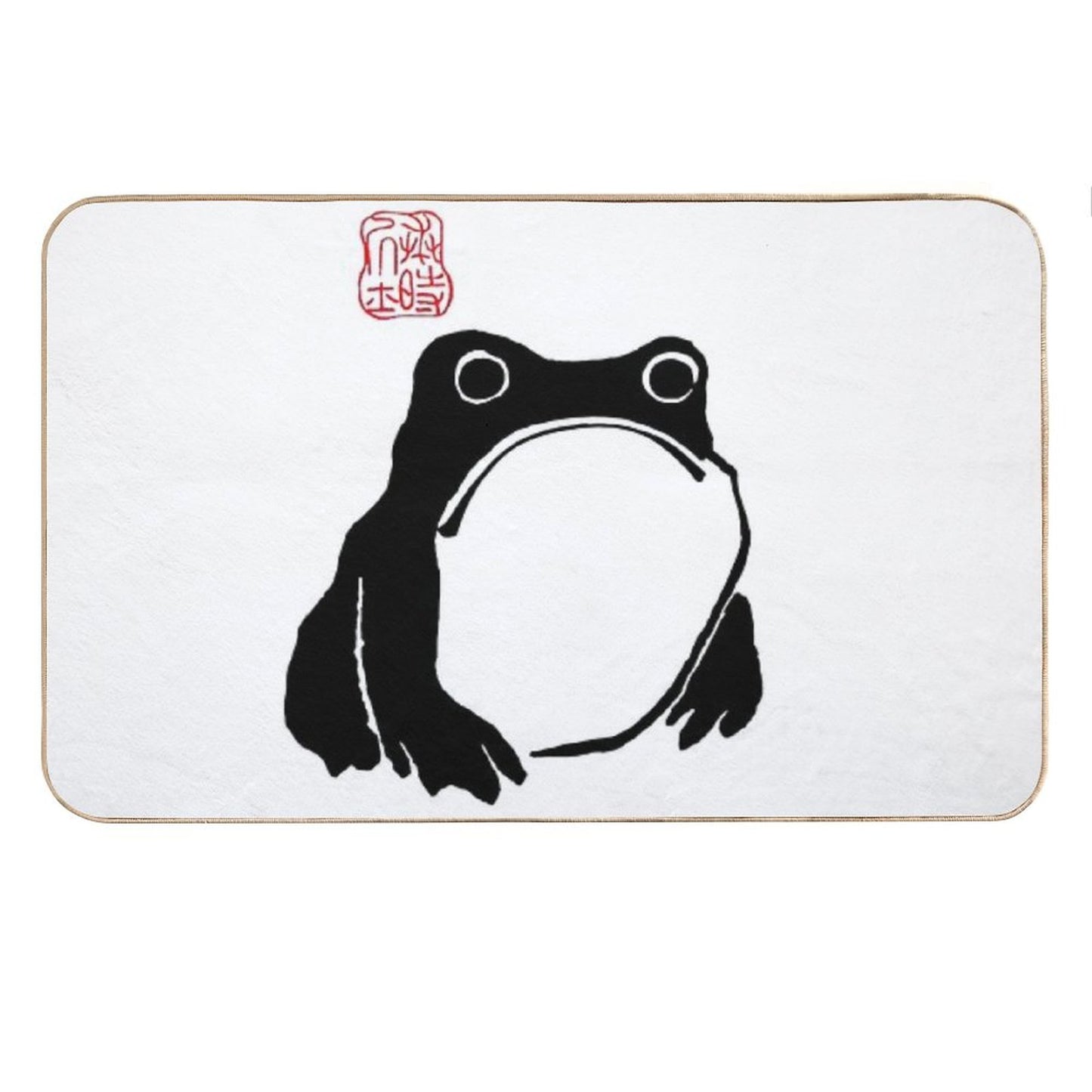 Unimpressed Frog Japanese Woodblock Matsumoto Hoji Bath Mat