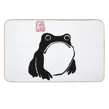 Unimpressed Frog Japanese Woodblock Matsumoto Hoji Bath Mat