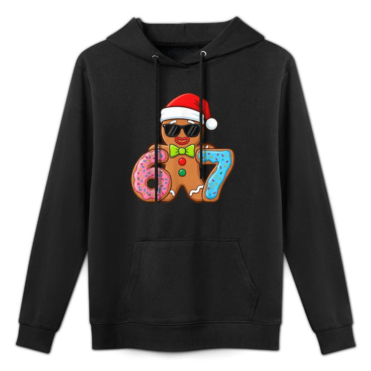Funny Gingerbread Six Seven 67 Ice Cream Drip Christmas Boys Customizable Surface Hoodie