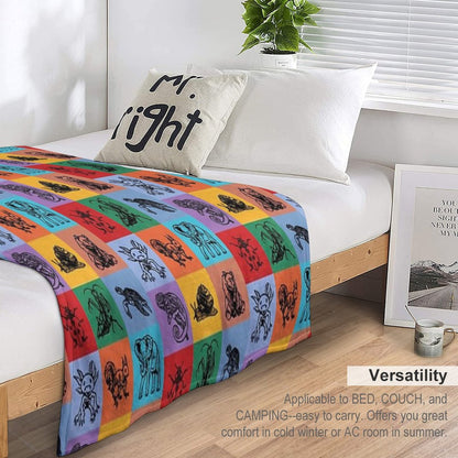 Animals Patchwork Throw Blanket