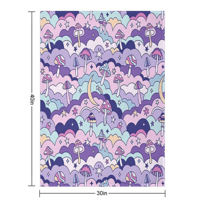 Cosmic Mushrooms Throw Blanket